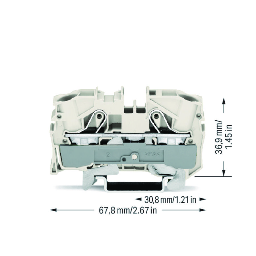 2-draads afschermklem 10mm² voor Ex e II-wit VVE=25