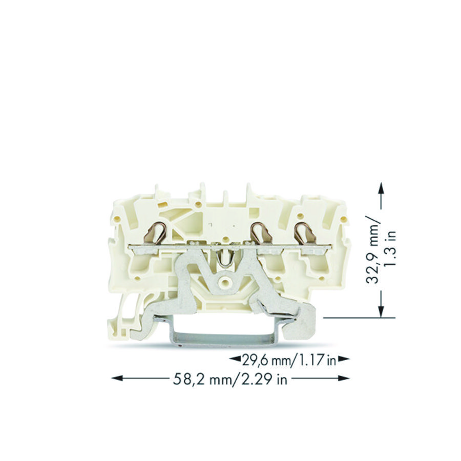3-draad afschermklem 2,5mm² mark.zijkant/midden 1308 VVE=100