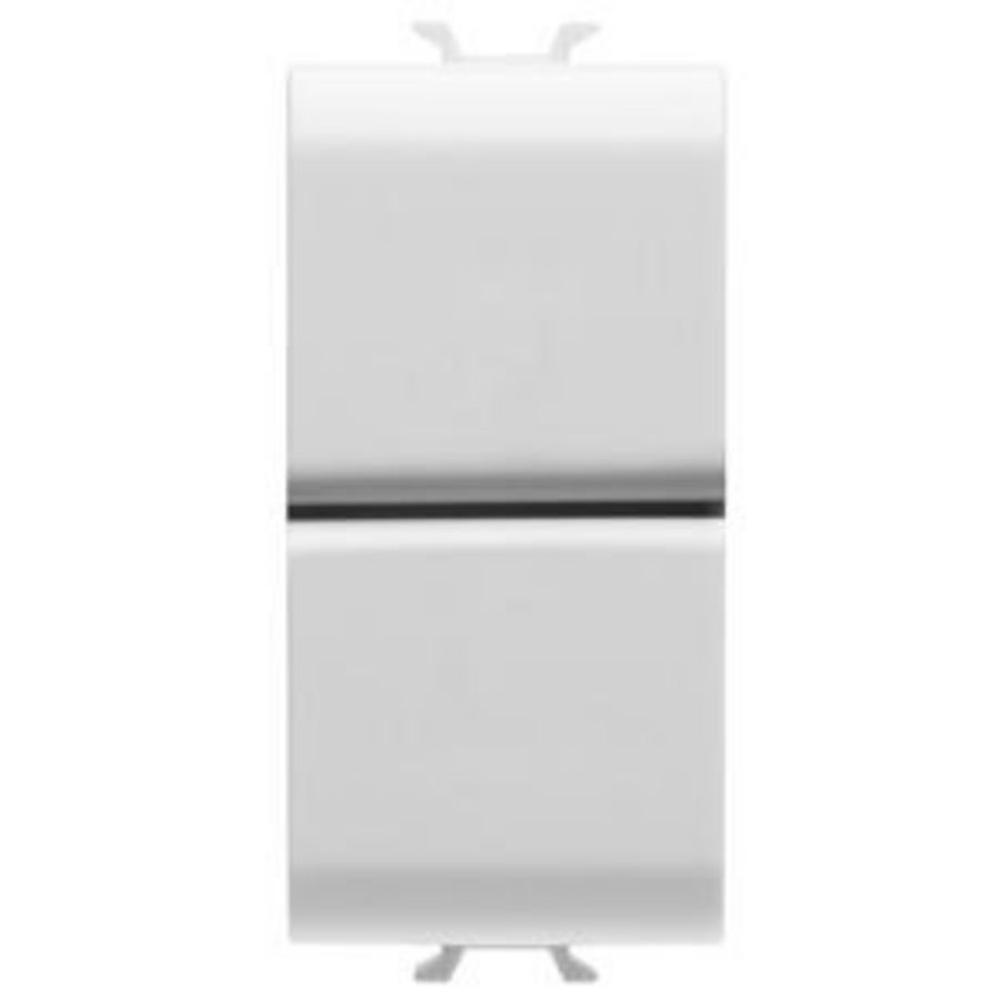 DRUKKNOP 1P 250 Vac-NO+NO 16 A-DUBBEL-1 MODULE-GLANZ VVE=12