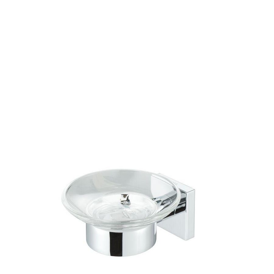 Zeephouder helder glas met wandhouder chroom NELIO