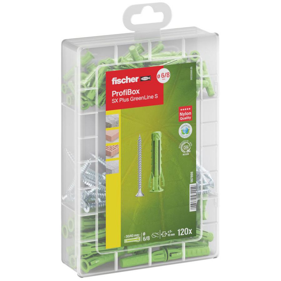 Muurpluggenset in Profibox SX Plus Groene plug/schroef 80-delig