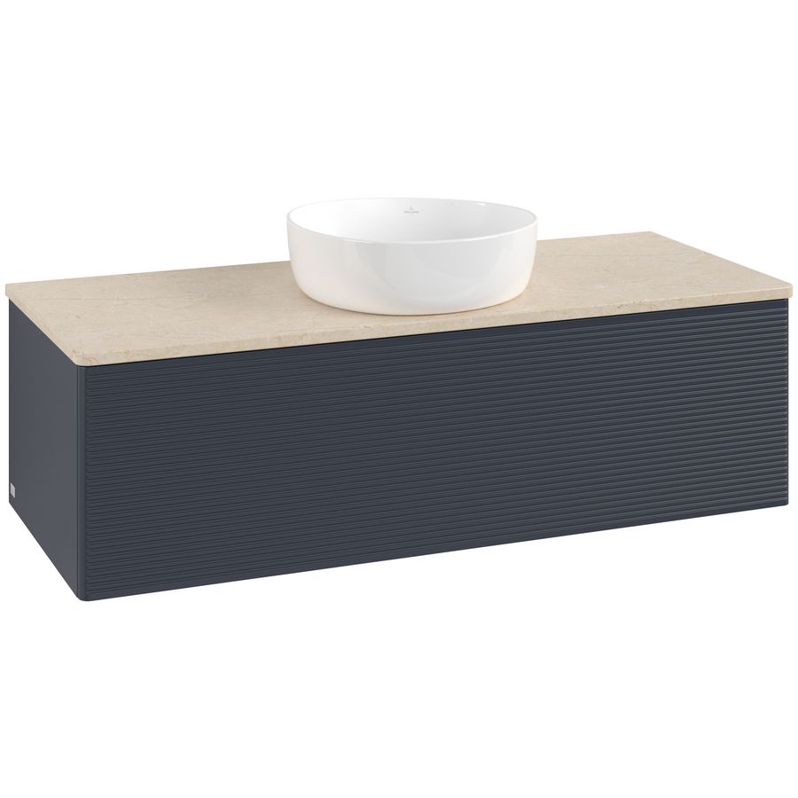 Wastafelonderkast Antao 1200x360x500mm Mid.Blue Matt Lacquer L32113HG