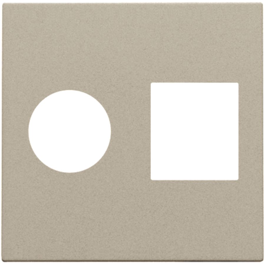 Afwerkingsset enkelvoudige coax/netwerkaans. RJ45 champagne