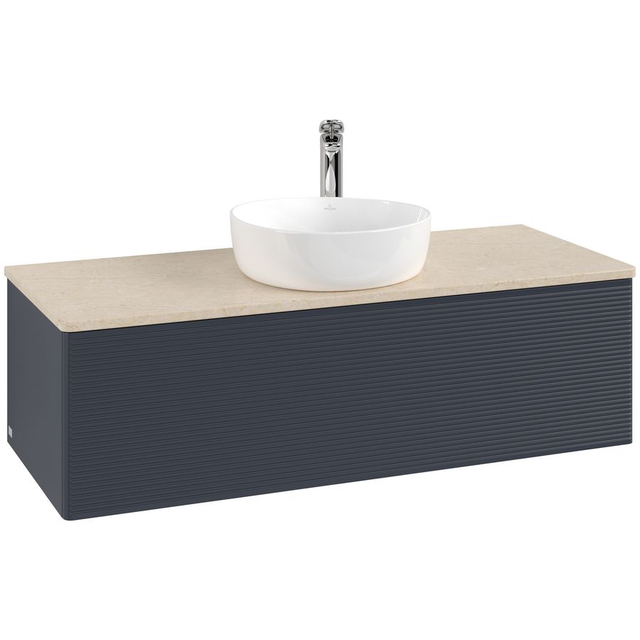Wastafelonderkast Antao 1200x360x500mm Mid.Blue Matt Lacquer L32153HG