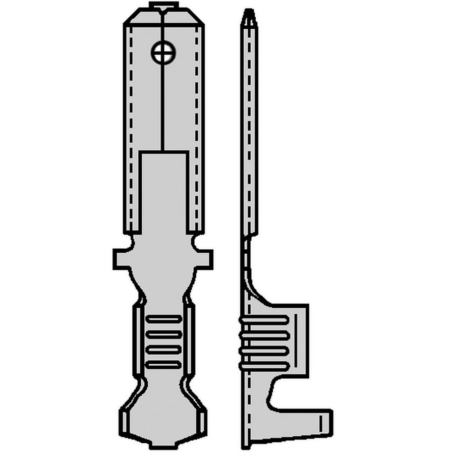 Kist a 100st. Ongeisol. vlaksteker F-krimp 6,3x0,8mm 1,0-2,5