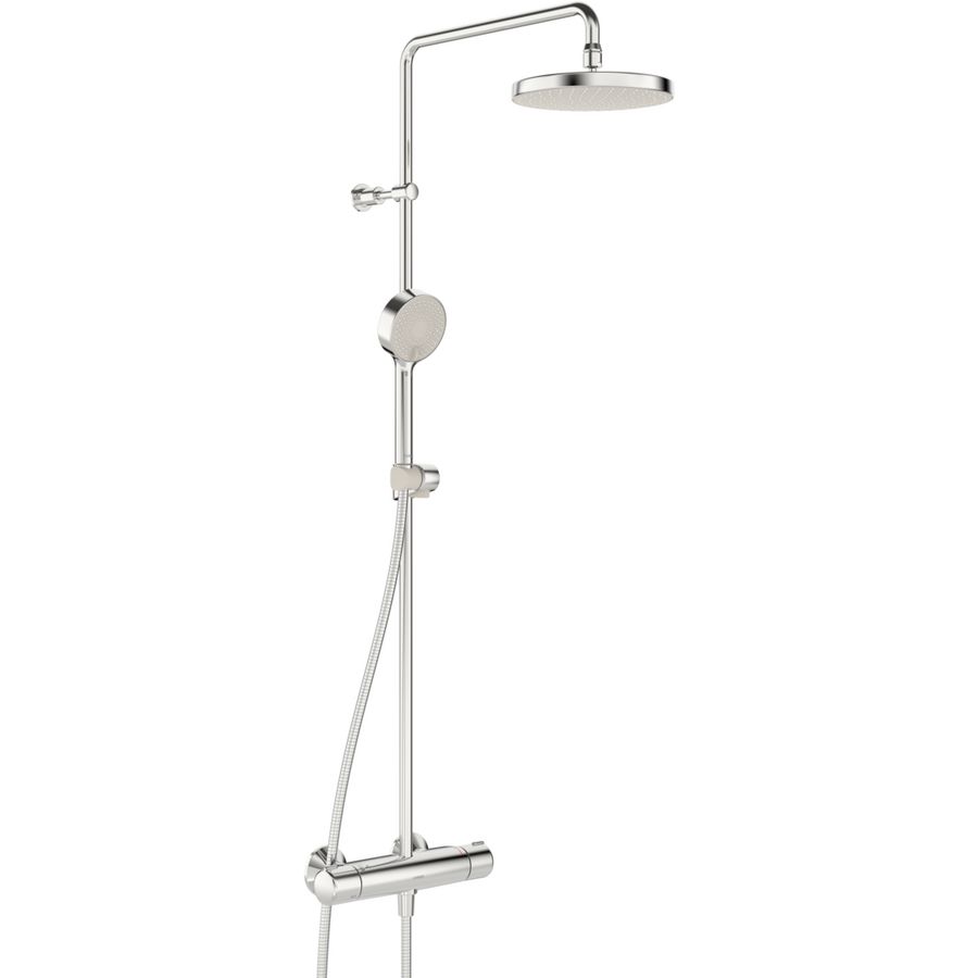 Micra douchesysteem chroom thermostaat 150mm +BASICJET handdouche 3 straalsoorten + hoofddouche 200mm