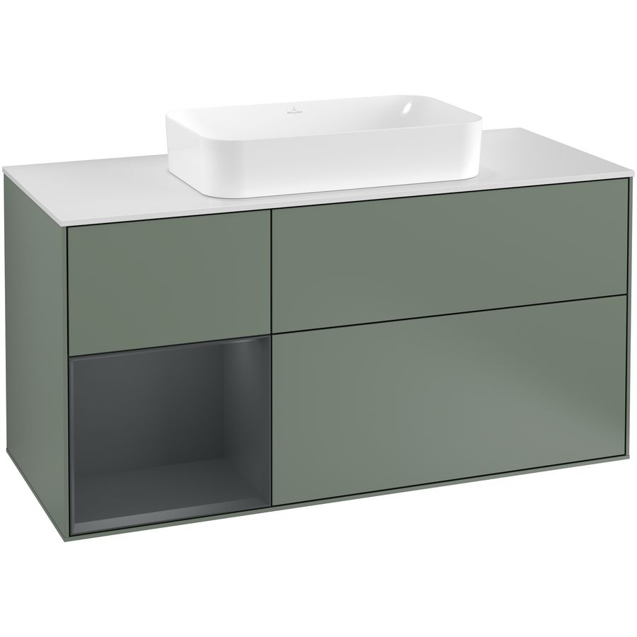 Wastafelonderkast Finion 1200x603x501mm Olive Matt Lacquer G291HGGM