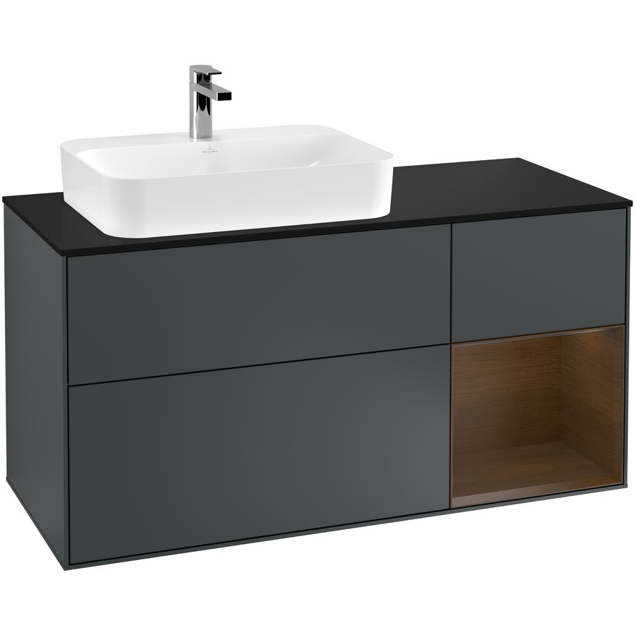 Wastafelonderkast Finion 1200x603x501mm Mid.Blue Matt Lacquer G402GNHG