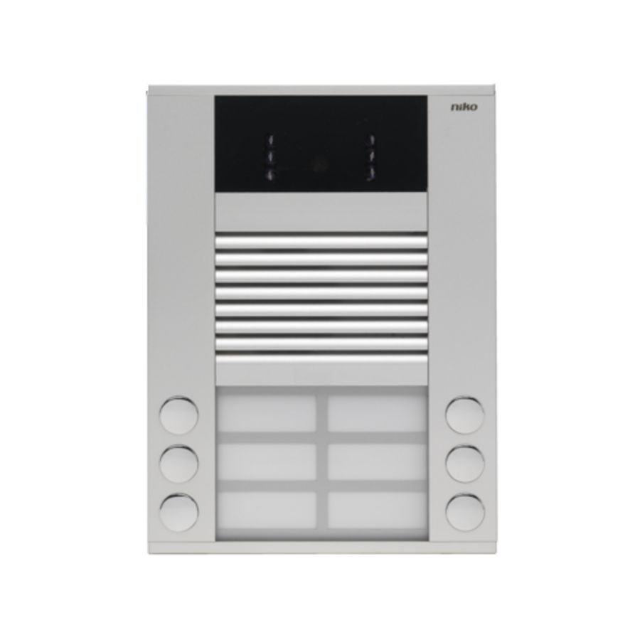 Opbouwbuitenpost 20mm met 6 bellen in 2 rijen en camera