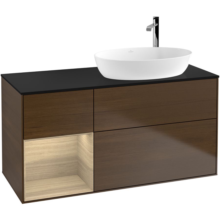 Wastafelonderkast Finion 1200x603x501mm W.Veneer F922PCGN