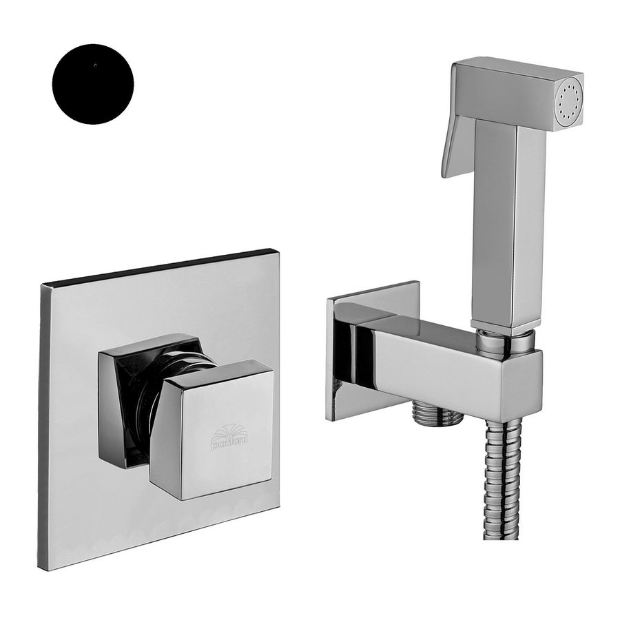 Com. bidet sproeierst handdouchehoudermetaal KITDUP112NO mat zwart