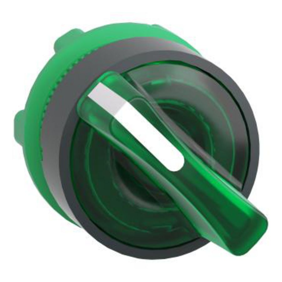 Kop keuzeschakelaar Verlicht 2 standen 22mm Groen