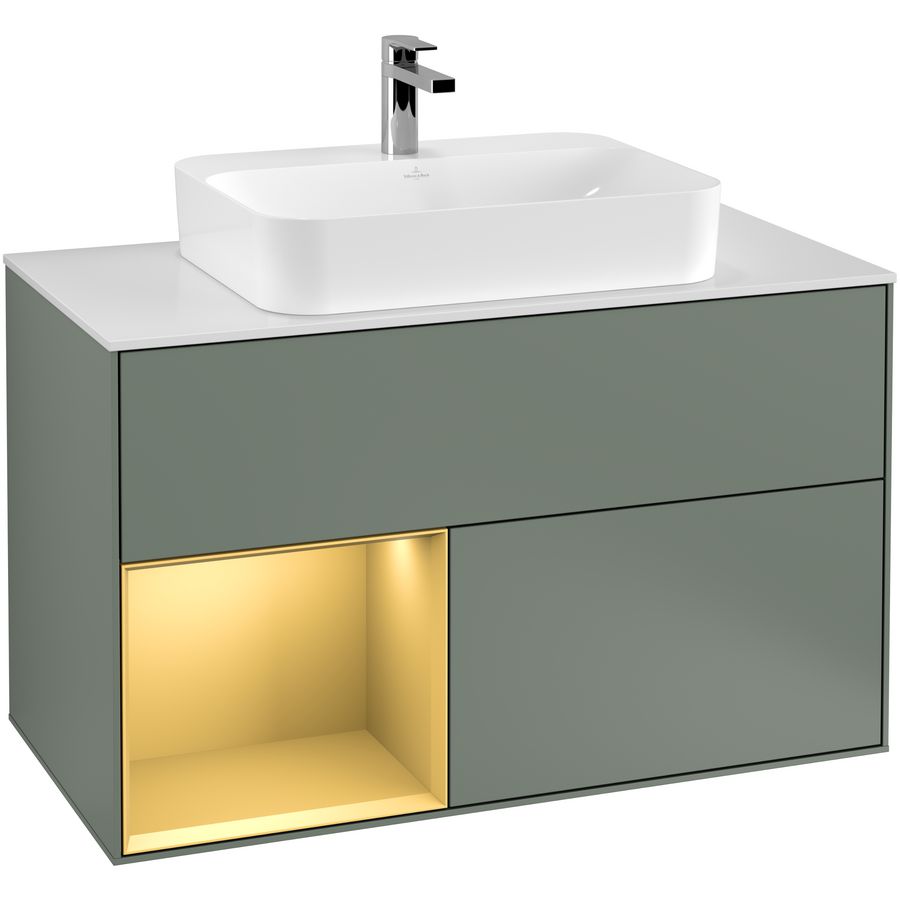 Wastafelonderkast Finion 1000x603x501mm Olive Matt Lacquer G361HFGM