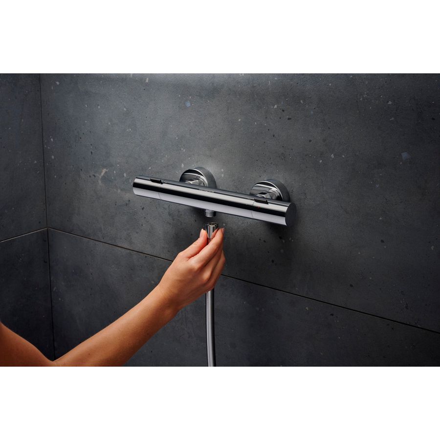 Douchethermostaat chroom Ecostat Fine chroom hoh 150mm incl. s-koppelingen