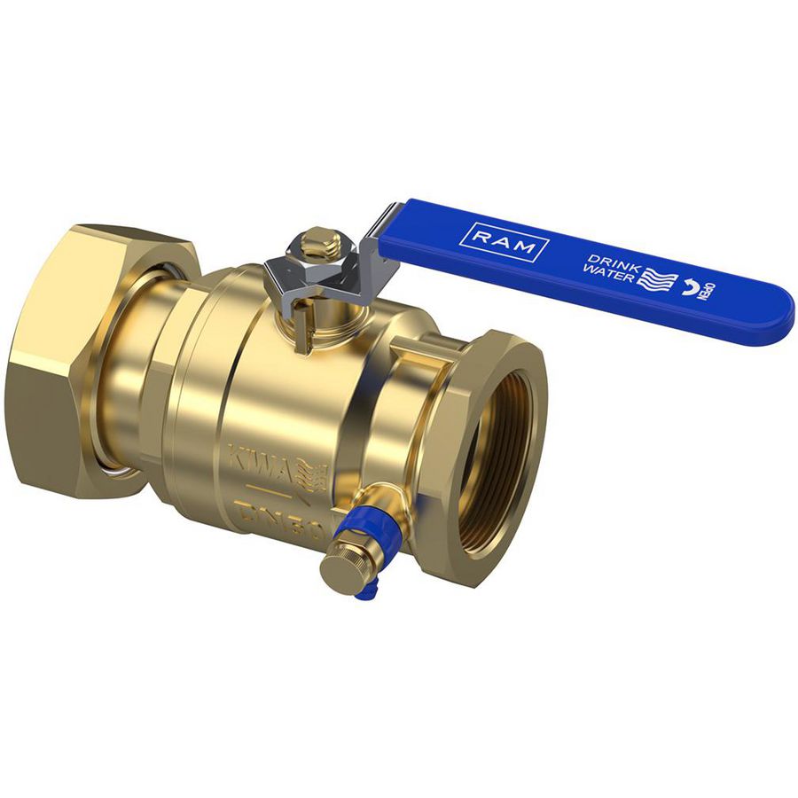 Kogelkraan  S28 2.1/2" wartel x 2" bin.dr DN50 incl. 1/4"aftapper