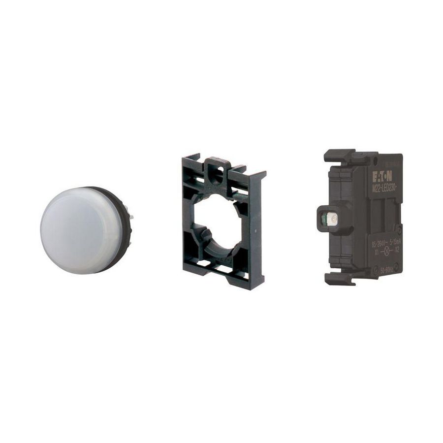 Signaallampen vlak wit M22-L-W-LED-BVP