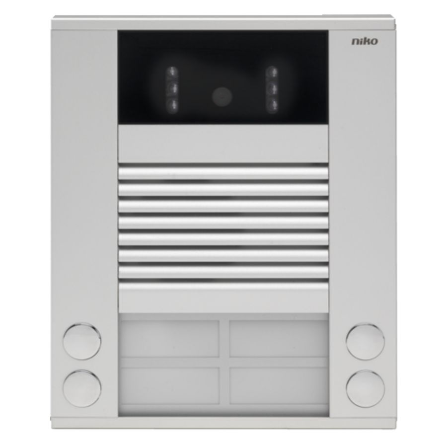 Opbouwbuitenpost 20mm met 4 bellen in 2 rijen en camera