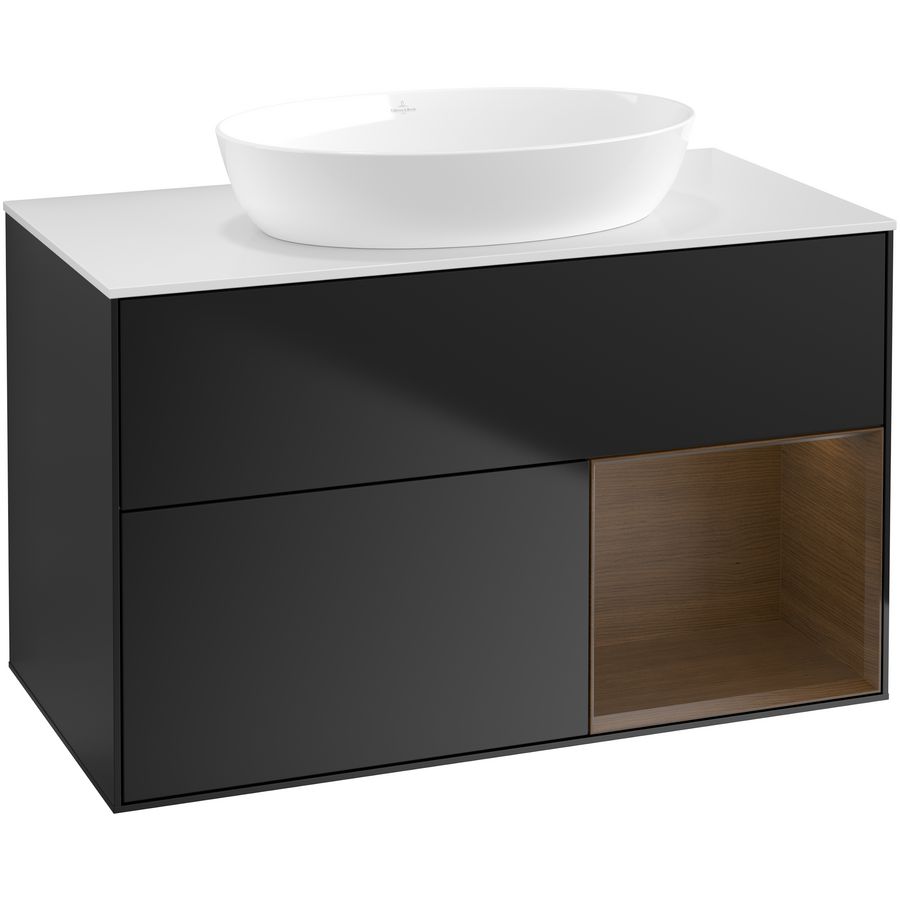 Wastafelonderkast Finion 1000x603x501mm Black Matt Lacquer FA21GNPD