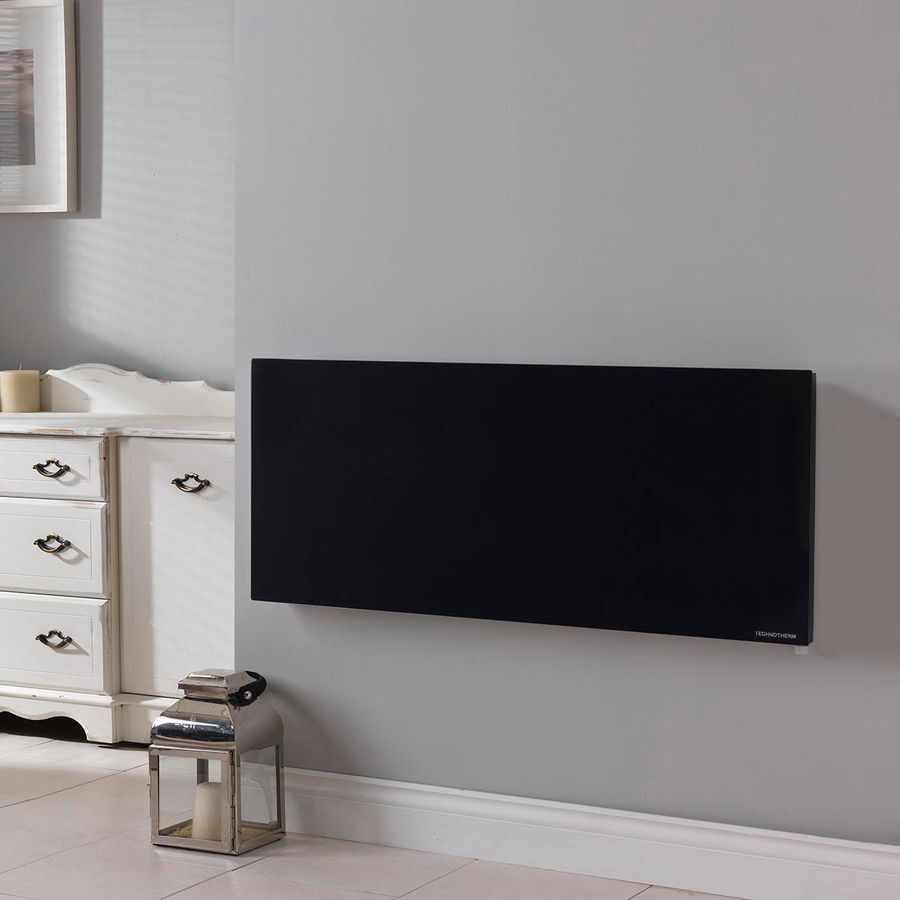 Elektrische radiator DESIGN 1050x450mm zwart RF verticaal 1200W