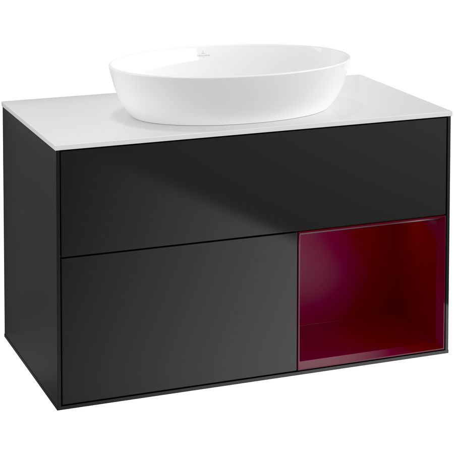 Wastafelonderkast Finion 1000x603x501mm Black Matt Lacquer FA21HBPD