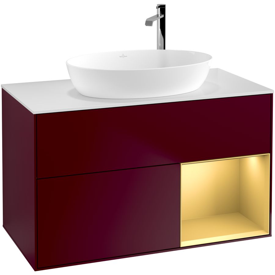 Wastafelonderkast Finion 1000x603x501mm Peony Matt Lacquer F901HFHB