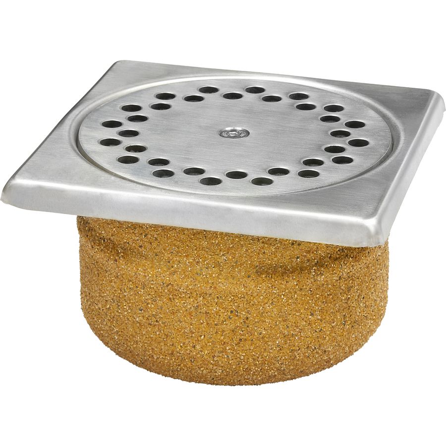 Vloerput 150x150mm RVS316 onderuitlaat 50mm m.vast rooster