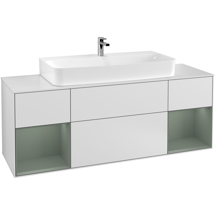 Wastafelonderkast Finion 1600x603x501mm White Matt Lacquer G211GMMT
