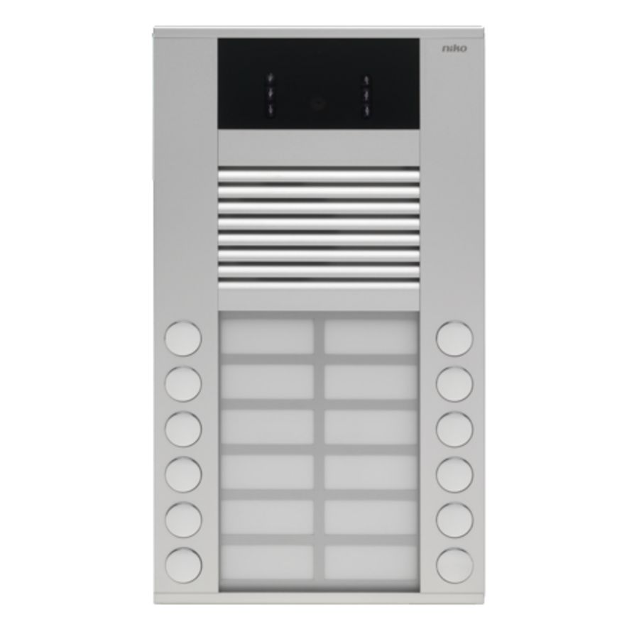 Opbouwbuitenpost 20mm met 12 bellen in 2 rijen en camera