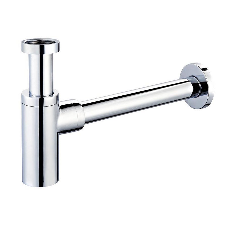 Designsifon chroom 1.1/4" incl. muurbuis/rozet rond