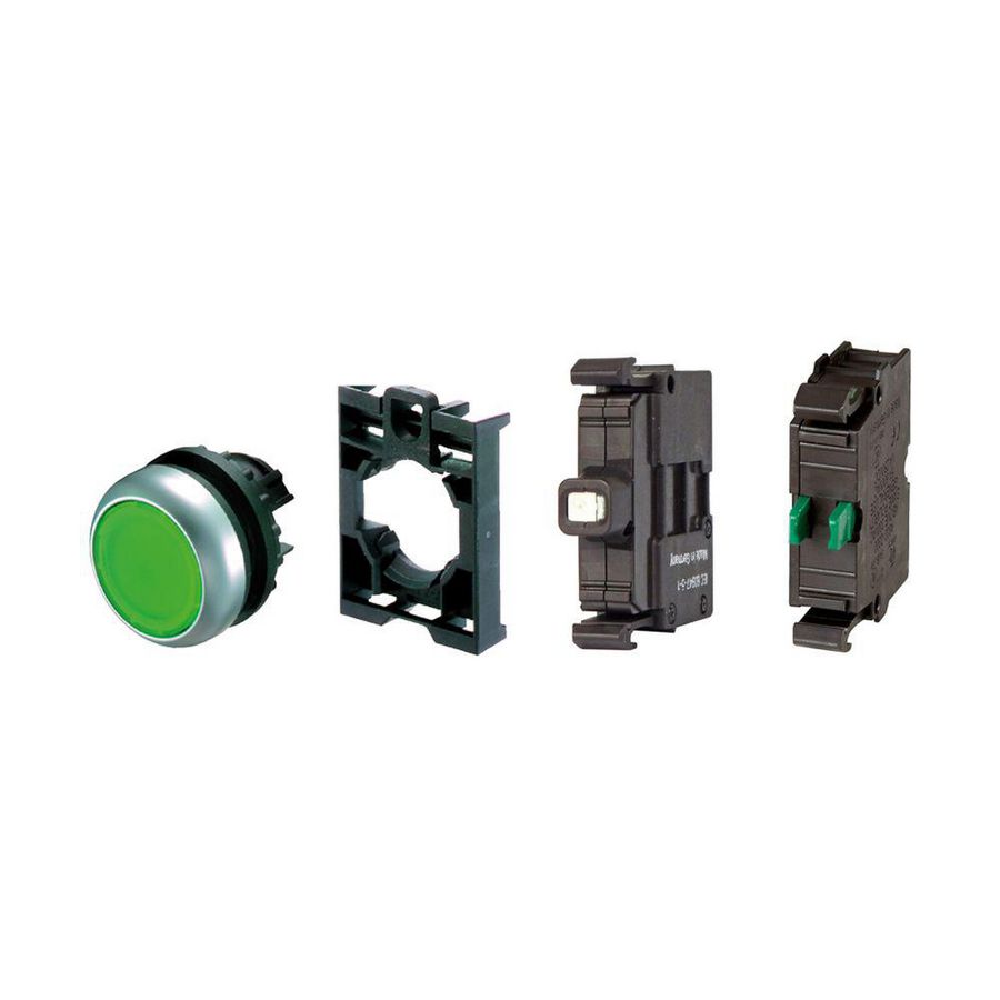 Signaaldrukknop vlak groen terugverend M22-DL-G-K10LED-BVP