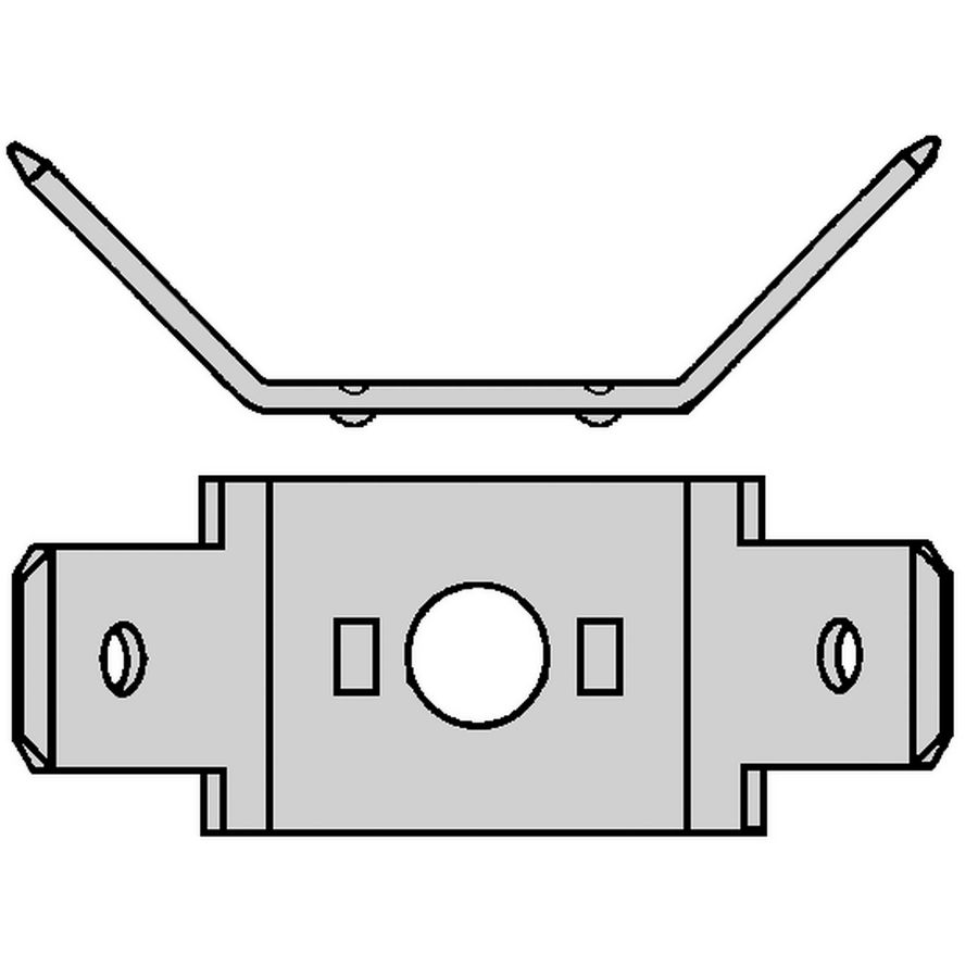 Kist a 100st. Vlakstekerhuls tab 6,3x0,8 boutgat M4 H=90gr.