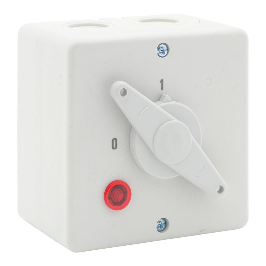 Wasmachine trekschakelaar 32A 2-polig opbouw met signaallamp