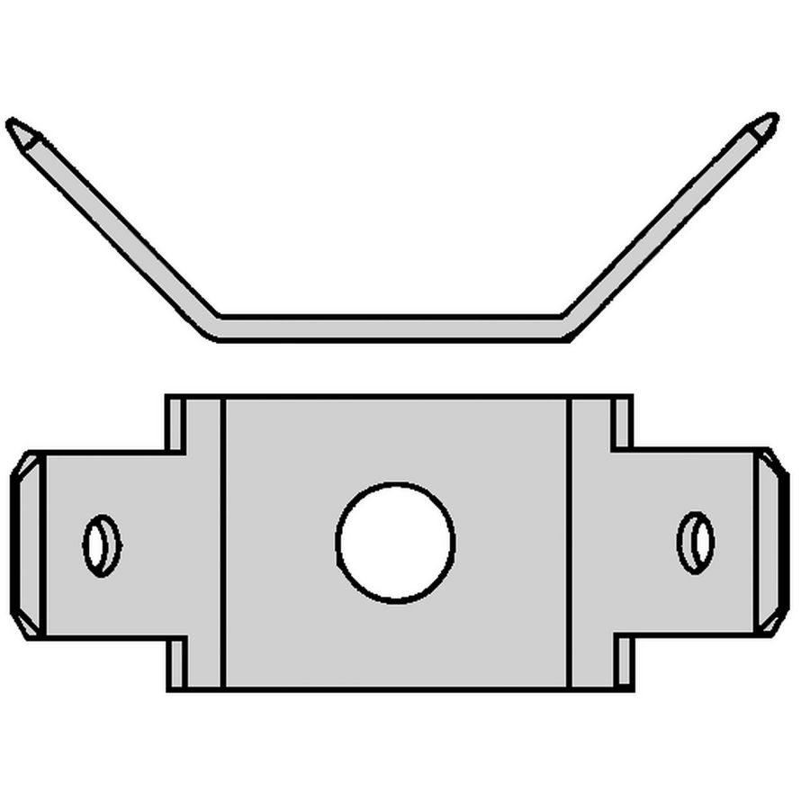 Kist a 100st. Vlakstekerhuls tab 6,3x0,8 boutgat M4 H=45gr.