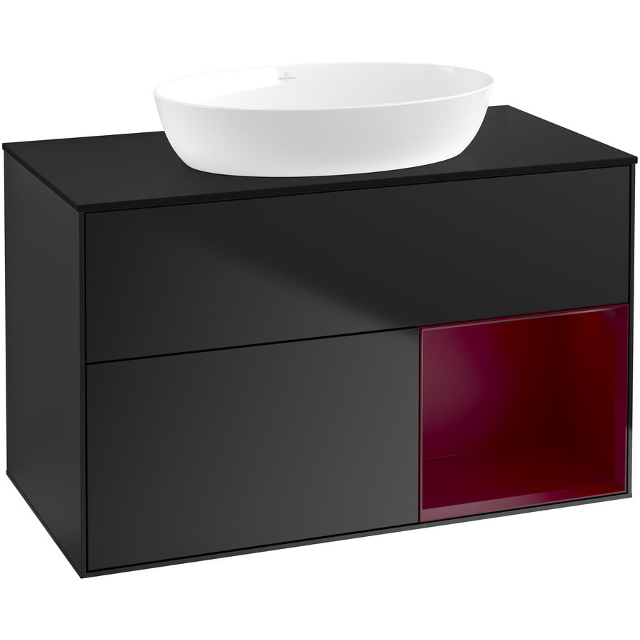 Wastafelonderkast Finion 1000x603x501mm Black Matt Lacquer FA22HBPD