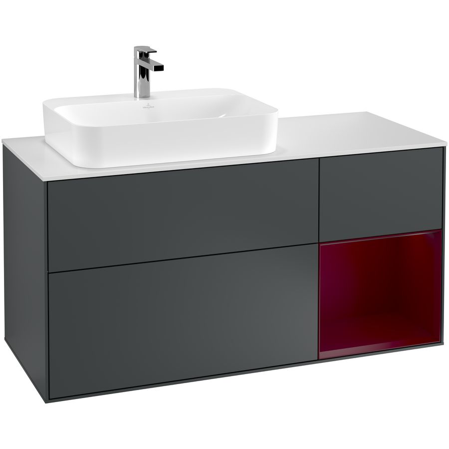 Wastafelonderkast Finion 1200x603x501mm Mid.Blue Matt Lacquer G401HBHG