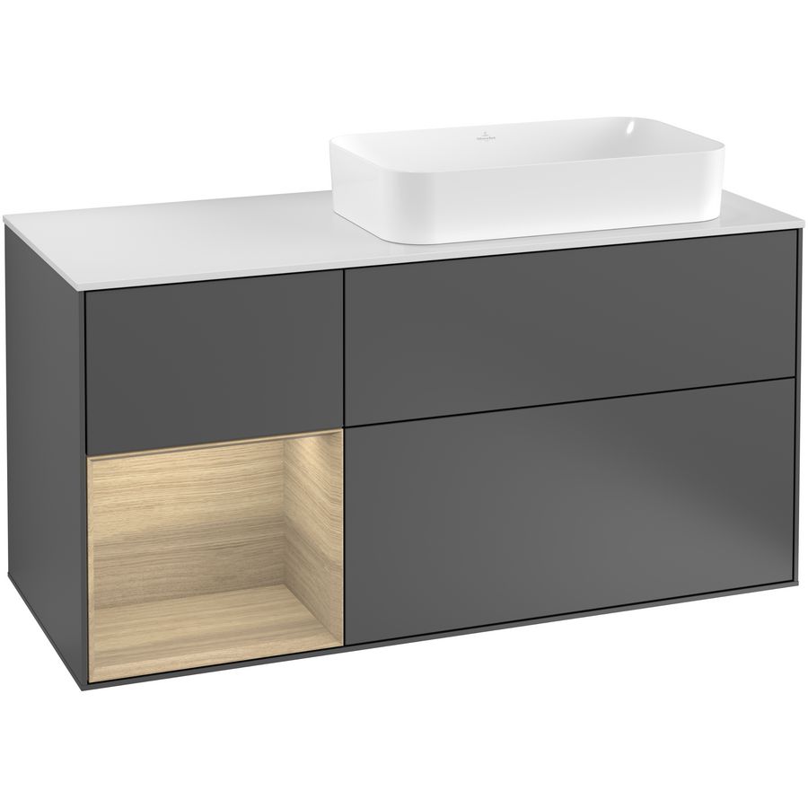 Wastafelonderkast Finion 1200x603x501mm Antr. Matt Lacquer G271PCGK
