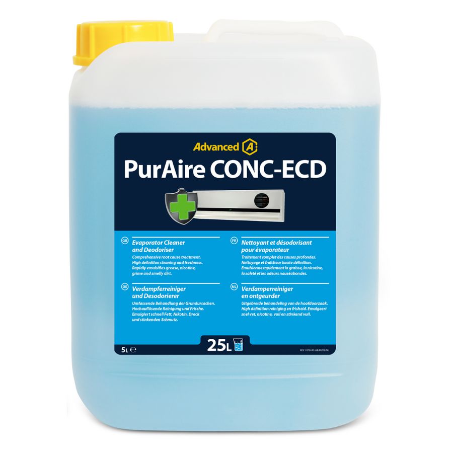 Verdamperreiniger/ontgeurder PURAIRE concentraat flacon 5ltr. Advanced