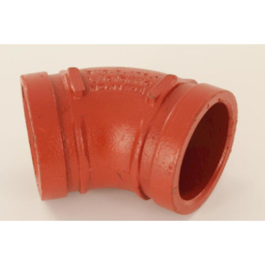 Bocht 45° groef 11 oranje 21/2"x76,1mm