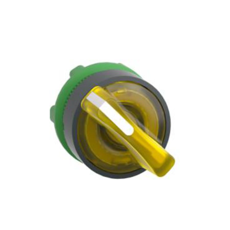 Kop voor keuzeschakelaar 2 pos Geel Verlicht Led Terug XB5