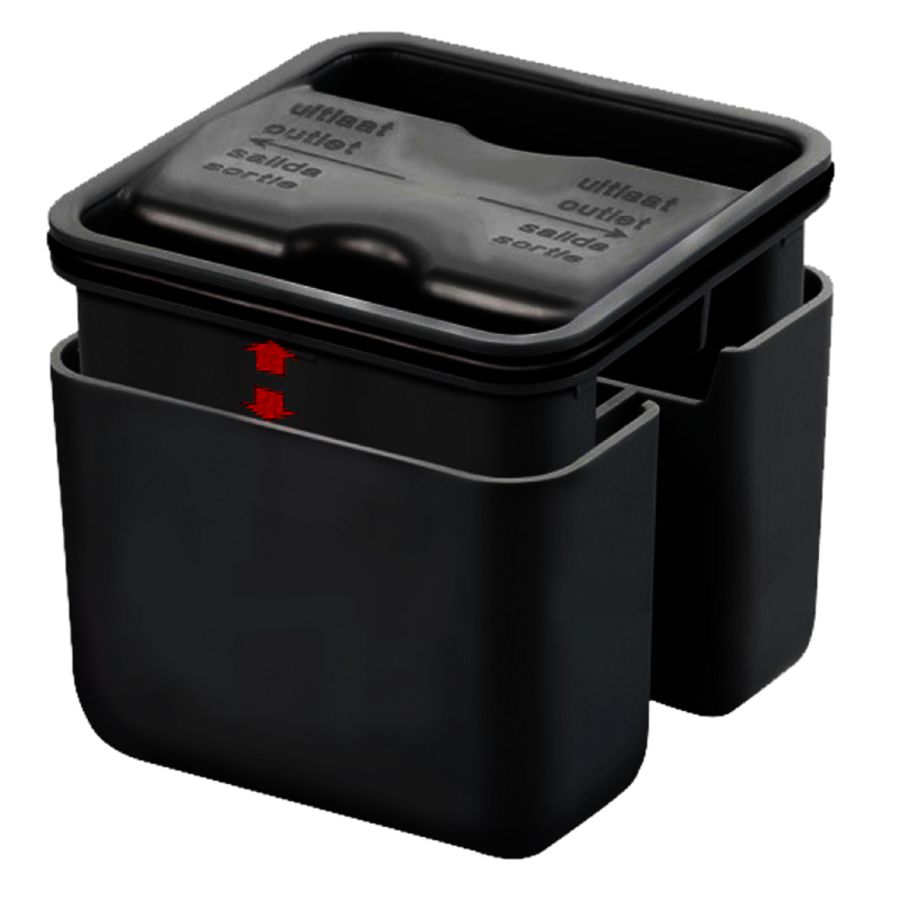 Vierkant kunststof waterslot 50mm tbv RVS douchegoot