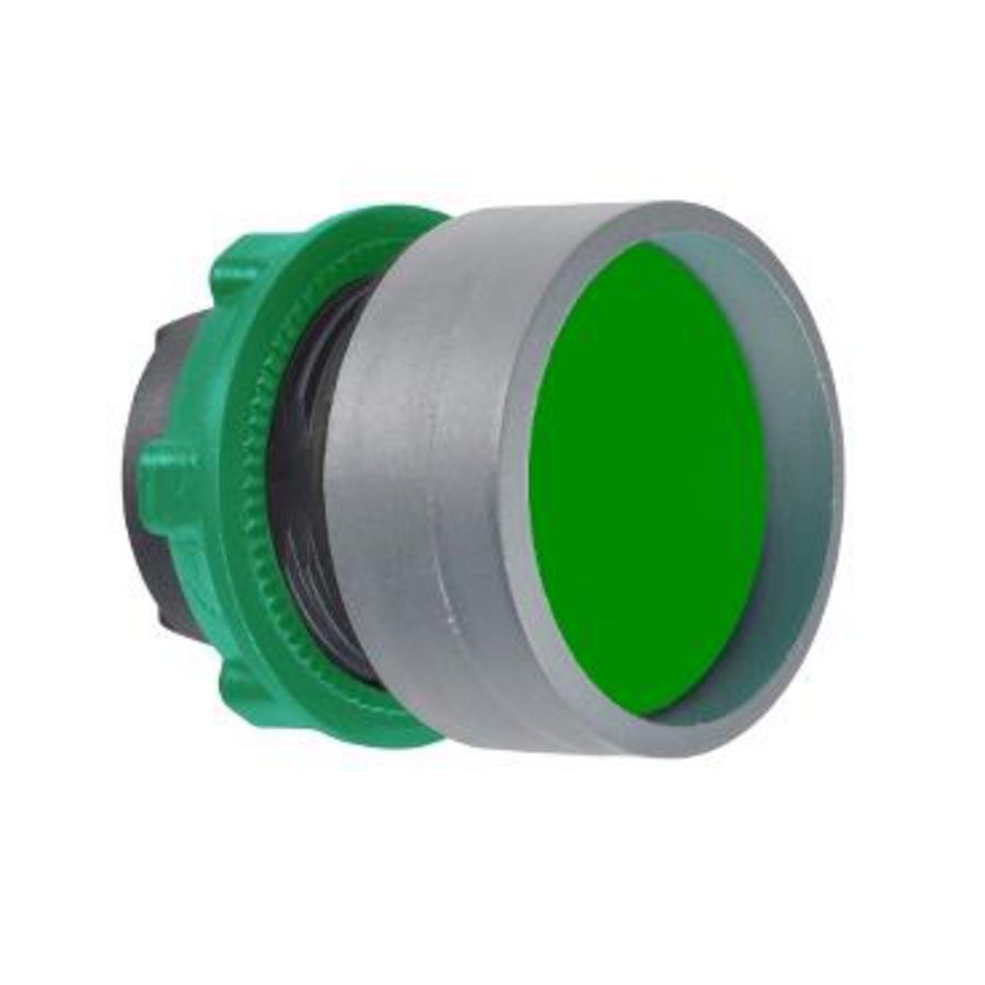 green pushbutton head recessed colour plated grey