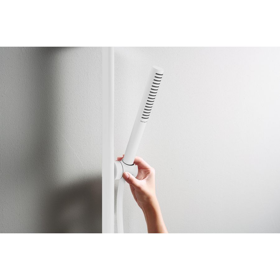 Unica glijstang S Puro 65cm met easy slide handdouchehouder en Isiflex doucheslang 1600mm mat wit