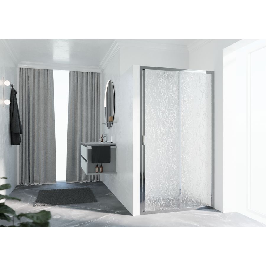 Schuifdeur LUN2P 1020-1080x1950mm chroom aqua
