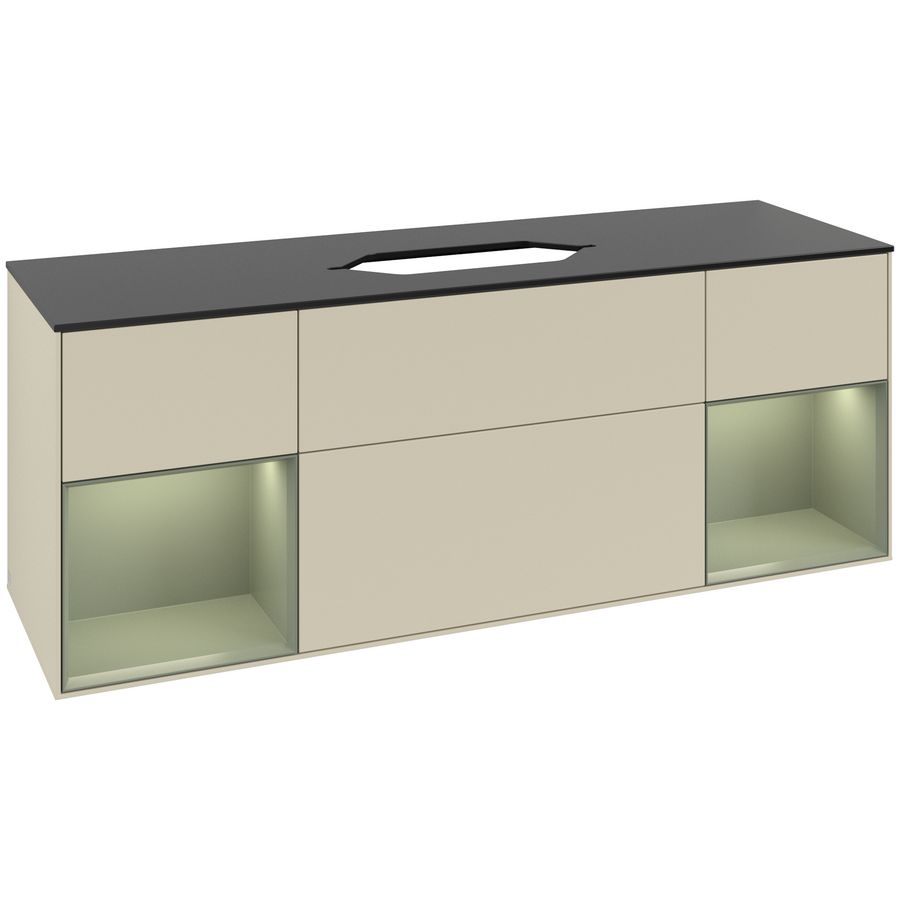 Wastafelonderkast Finion 1600x603x501mm S.Grey Matt Lacquer G742GMHJ