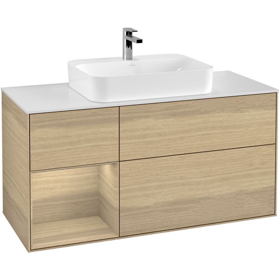 Wastafelonderkast Finion 1200x603x501mm Oak Veneer G411PCPC
