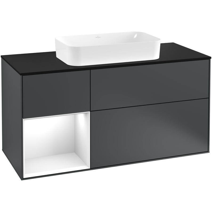 Wastafelonderkast Finion 1200x603x501mm Mid.Blue Matt Lacquer G292GFHG