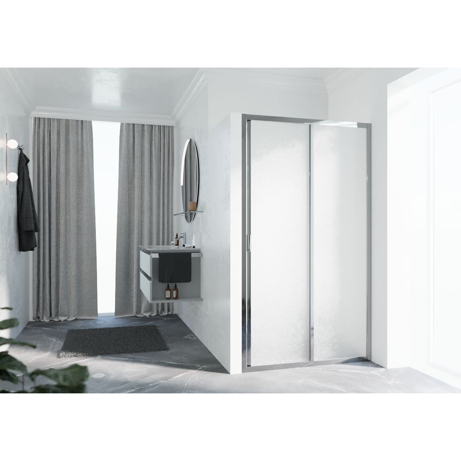 Schuifdeur LUNES 2P 1020-1080x1950mm glas niva profiel chroom