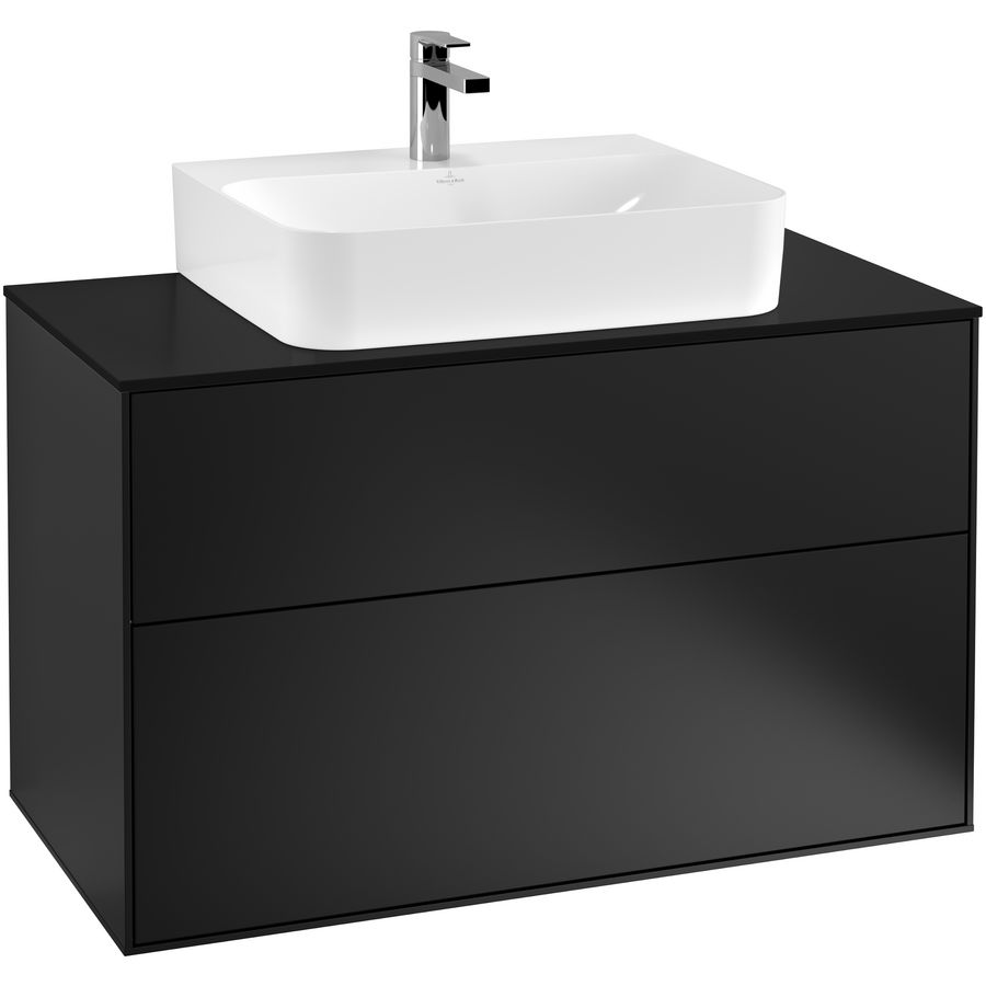 Wastafelonderkast Finion 1000x603x501mm Black Matt Lacquer G10200PD