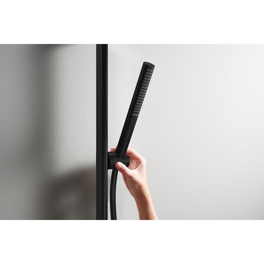 Unica glijstang S Puro 65cm met easy slide handdouchehouder en Isiflex doucheslang 1600mm mat zwart