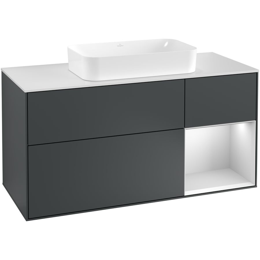 Wastafelonderkast Finion 1200x603x501mm Mid.Blue Matt Lacquer G301MTHG